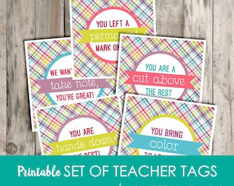 Teacher Appreciation Tag Set