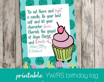 YW/RS Birthday Candle Tag
