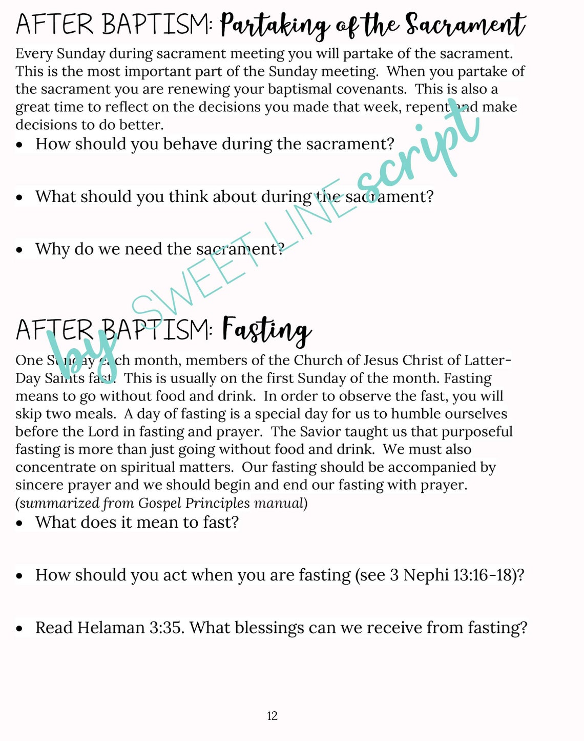 Baptism Journal Script Edition Etsy