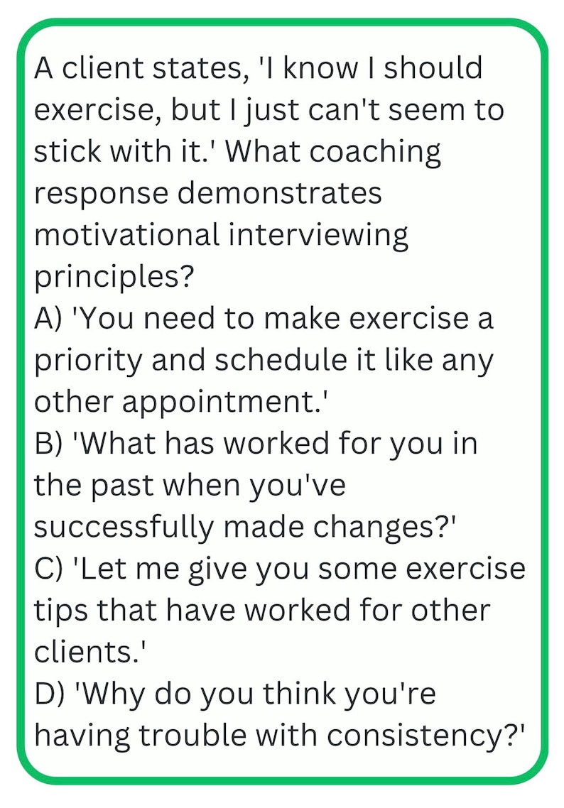 Consistent Questions Nurse Coach Practice Questions, Answers, Explanations Flashcards ...