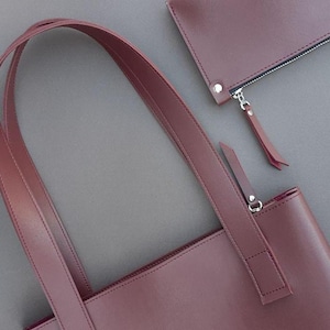 Sac cabas minimaliste en cuir écologique, cabas artisanal, sac pour femme, cabas minimaliste, cabas en cuir respectueux de l'environnement, sac cabas durable