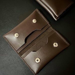 Porte-cartes fait main, Porte-cartes, Mini portefeuille de poche, Mini portefeuille en cuir, Porte-cartes, Porte-cartes de visite, Garde-cartes en cuir écologique, Argent comptant