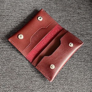 Porte-cartes de visite, Portefeuille pour homme, Porte-cartes fait main, Porte-cartes en écocuir, Mini portefeuille de poche, Petit portefeuille en cuir, Porte-cartes