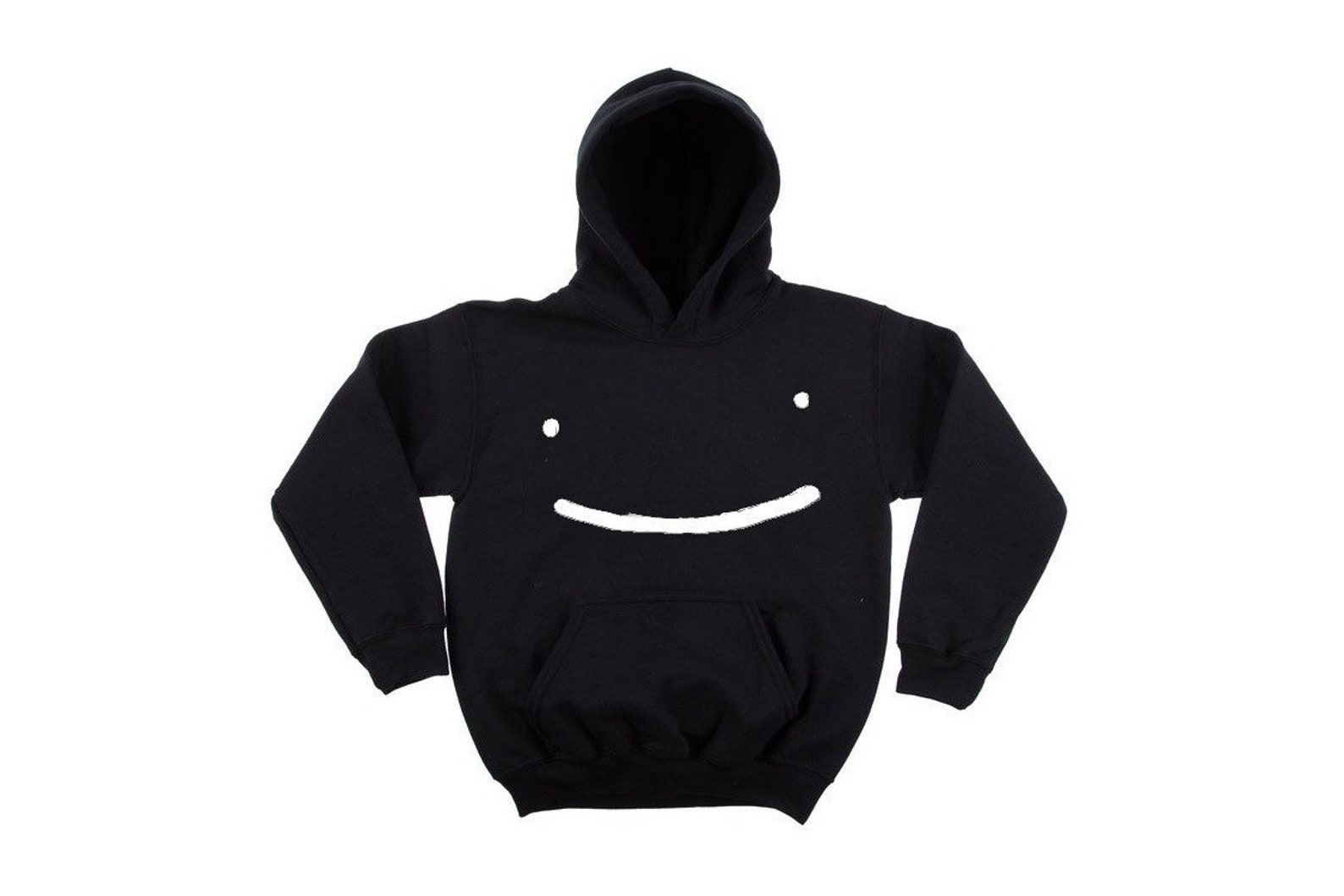 black hoodie with smiley faces