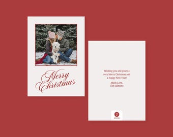 Christmas Photo Card Template | Holiday Family Photo Card | Editable Canva Christmas Template | Classic Christmas Card
