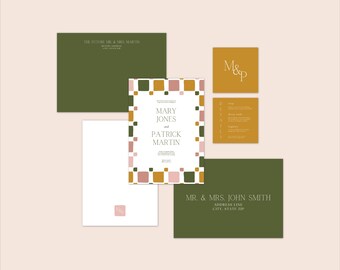 Summer Wedding Invitation | The Topaz Suite | Editable Template