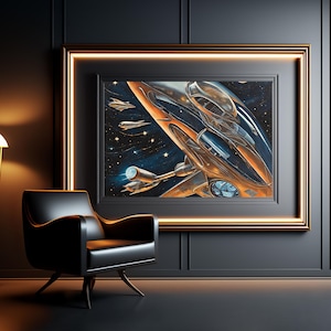 Vintage Sci-Fi Magazine Art | Retro Magazine Art | Science Fiction Wall Art | Digital Download