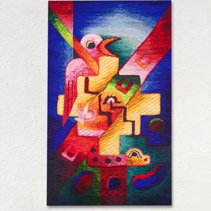 Handmade Tapestry, Andean Cosmovision, Peruvian Textile Art, Cusco Design, Traditional Weaving, Decorative Wall Hanging, Handcrafted Décor
