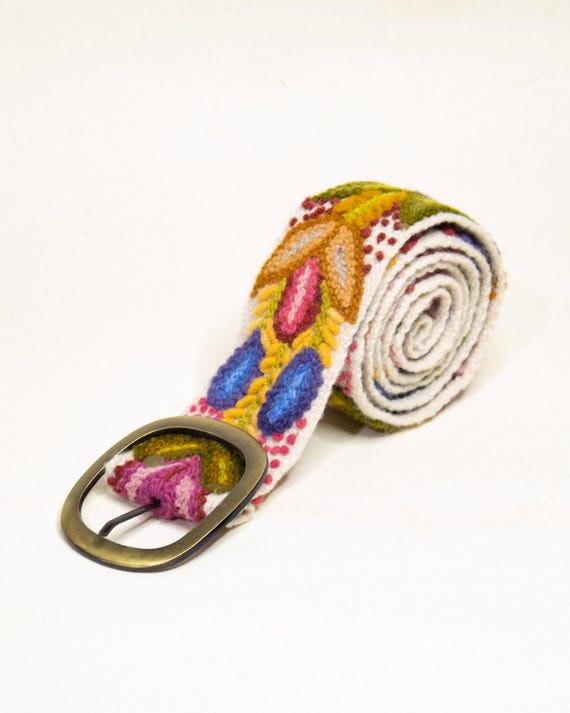 Peruvian Embroidered Belt, Organic Floral Woven Belts  display picture 3
