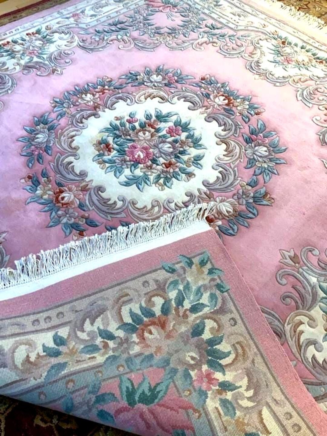 Chinese Art Deco Hand Knotted 100% Wool 90 Line Thick Oriental Peking ...