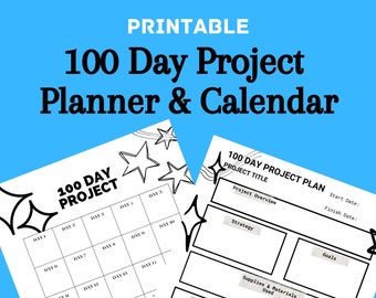 Printable 100 Day Project Planner Calendar *Digital Download*