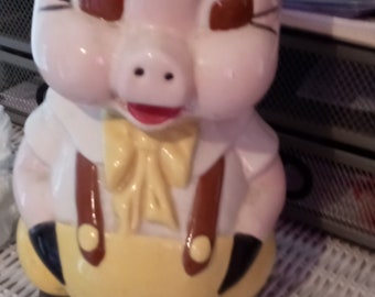 Vintage Tall Porky Pig Ceramic Bank
