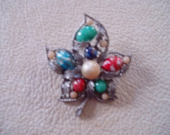 Vintage Sarah Cov Silver Leaf Brooch