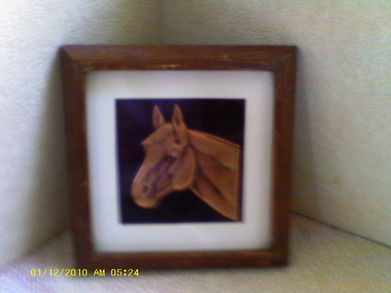 Vintage Repousse Copper Horse Picture. image 1