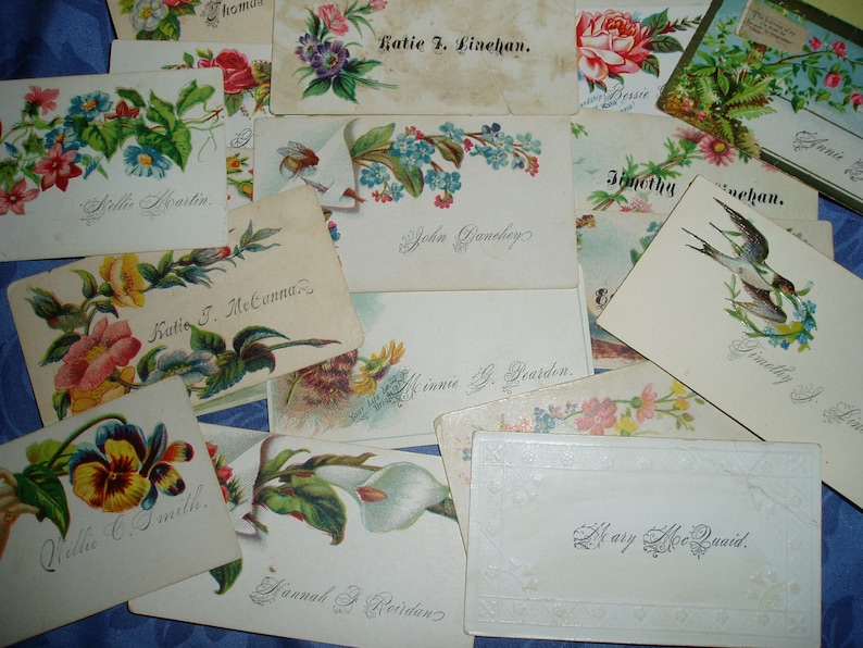20 Antique Calling Cards With Envelope to Recipient Dated 1913 Etsy