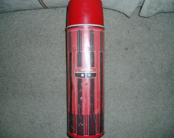 Vintage Black and Red Thermos