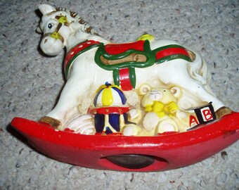 Vintage Enesco Rocking Horse Bank