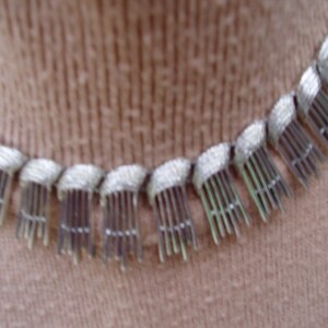 Classy and Elegant Sarah Coventry 1950s Silver Mod Style Choker image 2