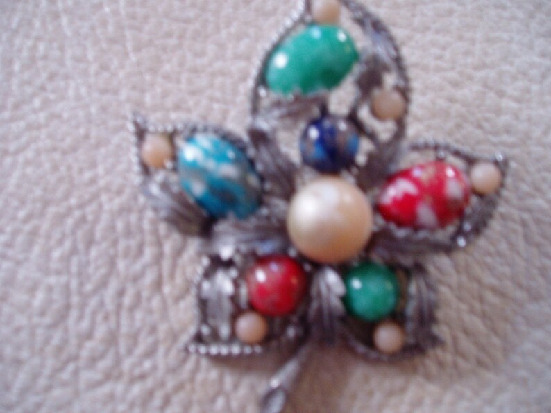 Vintage Broche van Sarah Cov Silver Leaf afbeelding 2