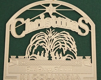 1998 Christmas ornament featuring the Five Points Fountain in Columbia, South Carolina