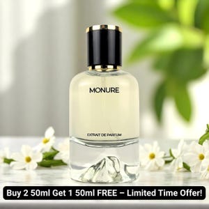 Pure Jasmine Extrait de Parfum, perfume floral clássico de jasmim da Monure. Compre 2 de 50 ml e ganhe 1 de 50 ml GRÁTIS – Oferta por tempo limitado!