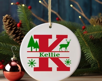 Letter Name Ornament - 2024 Family Ornament - Custom Initial Ornament - Personalized - Christmas gift - Family Keepsake - Monogram Ornament