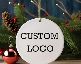 Custom Design Christmas Ornament, Personalized Ceramic Ornament, Personalized Text, Your Design Here, Custom Ornament Text Color,Custom Logo