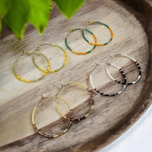 Pearl hoop earrings, gold plated hoop earrings, silver plated hoop earrings, minimalist hoop earrings, customizable hoop earrings, gift for her