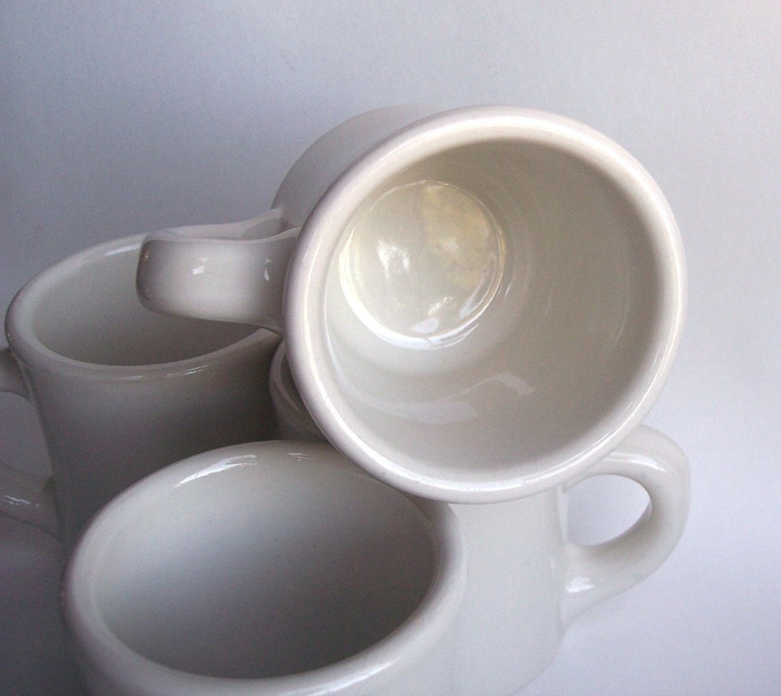Victor Mugs set of four heavy retro diner coffee mugs Etsy