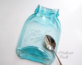 Quart Melted Mason Jar, vintage color, spoon rest, butter dish, serving dish