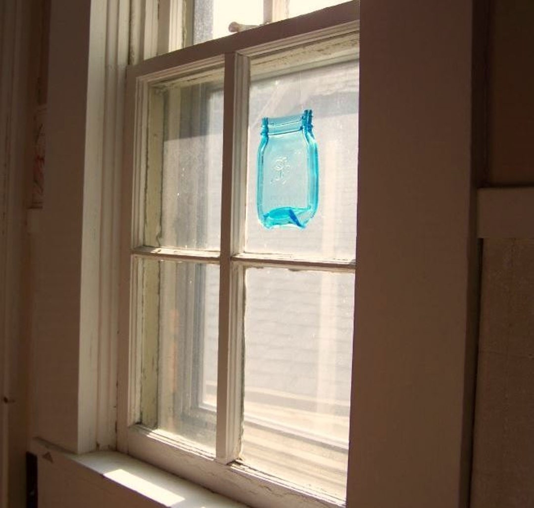 Melted Mason Jar Suncatcher in Ocean Blue or a Spoon Rest Etsy