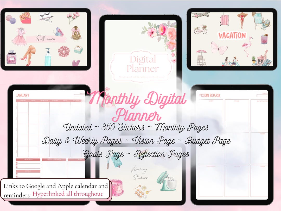 Daily Weekly Monthly Digital Planner,digital Stickers,budget Tracker