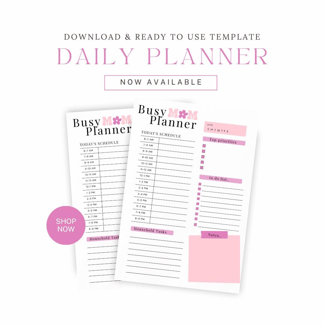Busy Mom Daily Planner Printable – Daily Organizer for Moms | Instant ...