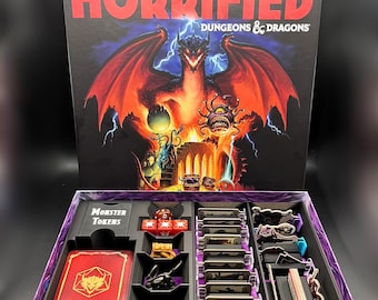 Horrifié : encart Donjons & Dragons | Organisateur | Jeu de société | Imprimé en 3D | Compatible avec les cartes avec pochette