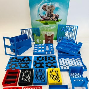 Ark Nova avec extension Marine Worlds - Organiseur de jeu | Insérer | Imprimé en 3D | Magnétique