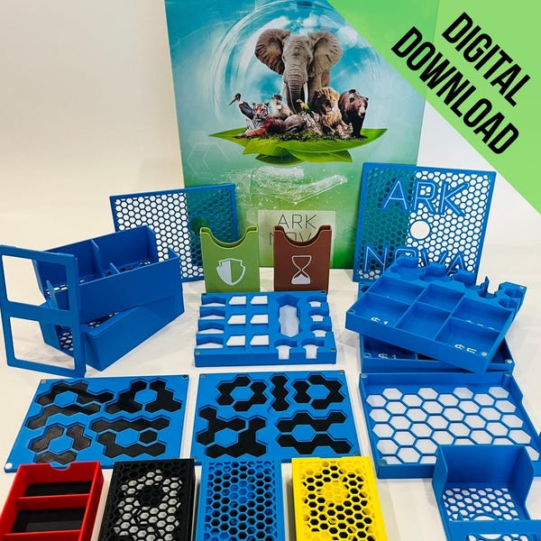 Digital 3MF Files | Ark Nova Insert with Marine Worlds Expansion | 3D Printing | Organizer | Magnetic