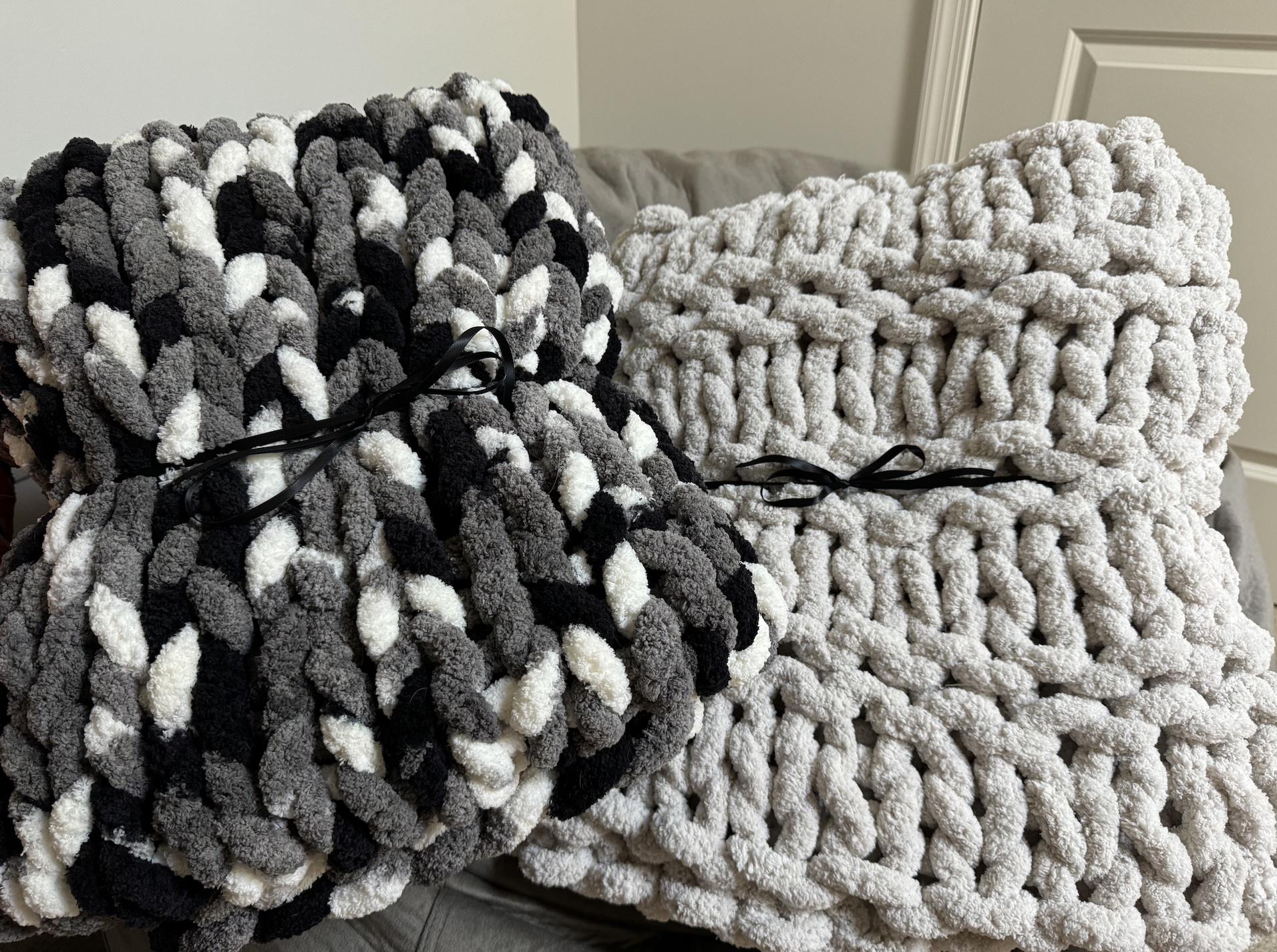 Chunky Knit Bernat Big Yarn Blanket Hand Knit Bernat Blanket Big