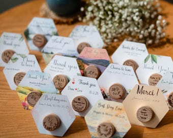 Provence wedding save the date gifts in bulk, custom wine stoppers, personalized bachelorette party favors, classic wedding souvenirs