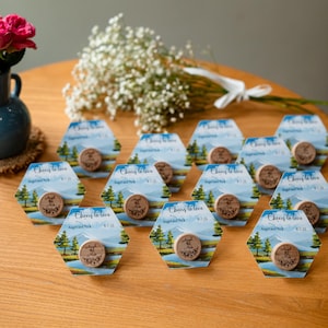 Bulkbedankjes voor bruiloft buitenshuis, rustieke tafeldecoraties, gepersonaliseerde aangepaste wijnstoppers, vrijgezellenfeest bewaar deze datum