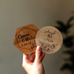 Keepsake set of 100 personalized coasters, rustic wedding table decor, classic bridal shower favors in bulk, birthday party save the date