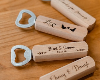 Classic bachelor party favor in bulk, custom engraved bottle openers, engagement party save the date, personalized corporate gift