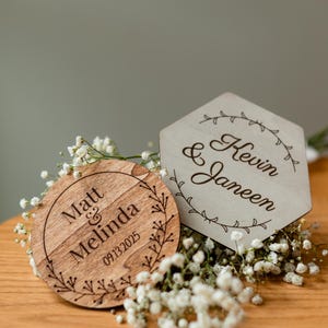 personalized coaster
bulk wedding favors
wedding guest gifts
bridal shower favors
wooden coasters
monogrammed wedding
wedding keepsake 
forest save the date
bachelorette favors
rehearsal dinner
coasters favor
outdoor wedding
rustic wedding set