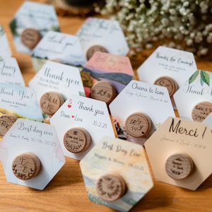 Bloemen aandenken wijnstoppers in bulk, klassieke bedankjes voor vrijgezellenfeesten, cadeaus voor bruiloftsgasten buiten, vrijgezellenfeest bos bewaar deze datum
