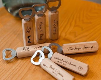 Keepsake bachelor party favors in bulk, personalized bottle openers, rustic wedding guests gifts, custom wedding accessories, corporate gift