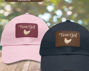 Farm Girl Hat, Farmer Cap, Gift for Farming Homesteader, Chicken Mama, Farmer, Cute Rooster Design, Gift for Chicken Lover, Homestead Gift