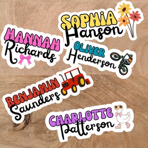 Customizable Kids Name Stickers, Premium Daycare Labels For School Supplies, Lunchbox, Water Bottle Sticker, Personalized Student Sticker