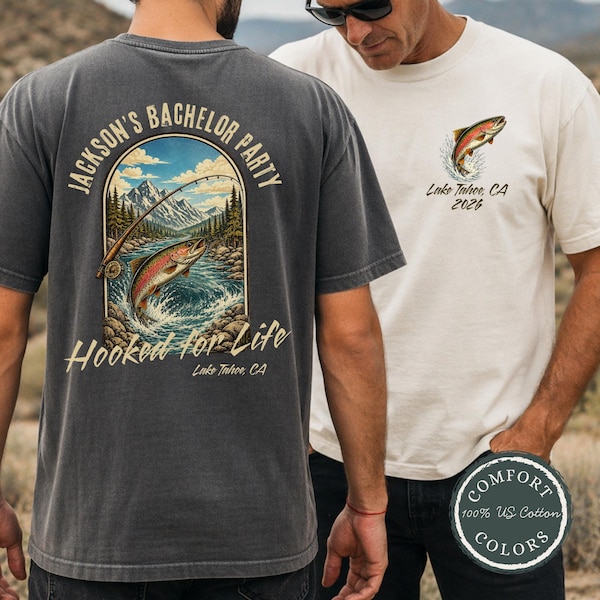 Angelausflug Bachelor Shirts, individuelle Angler Junggesellinnenabschiede T-Shirts, passende Groomsmen Shirts, Cabin Groom Crew Group Merch