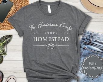 Chemise de ferme familiale personnalisée, t-shirt de famille vintage, t-shirt de ferme familiale personnalisé, cadeau pour agriculteur, cadeau de ferme locale personnalisé pour maman