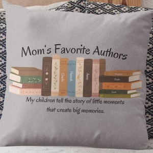 Customizable Mom Pillow, Valentines Gift, Mothers Day, Personalized Mom Cushion, Gift for Booklover Mother, Custom Mom Pillow from Children
