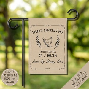 Custom Chicken Farm Banner: Personalized Egg Sign, Backyard Decor